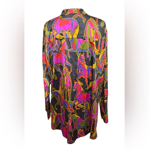 Farm Rio Wild Horses Long Sleeve Top Size medium - Picture 3 of 4